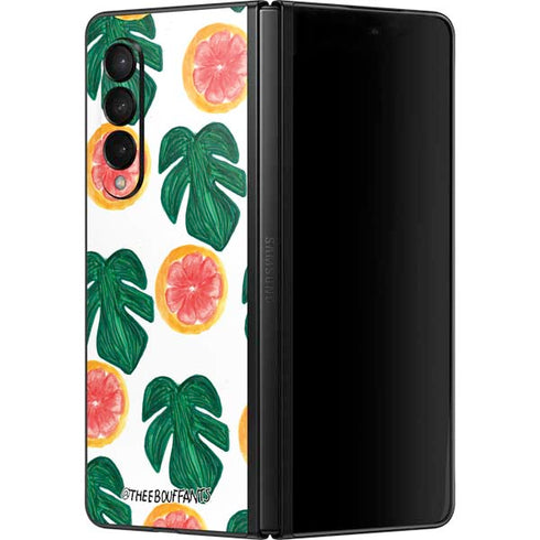 Bouffants and Broken Hearts Tropical Leaves and Citrus Galaxy Z Fold3 5G Skin