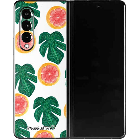 Bouffants and Broken Hearts Tropical Leaves and Citrus Galaxy Z Fold3 5G Skin