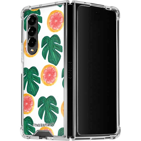 Bouffants and Broken Hearts Tropical Leaves and Citrus Galaxy Z Fold4 5G Clear Case