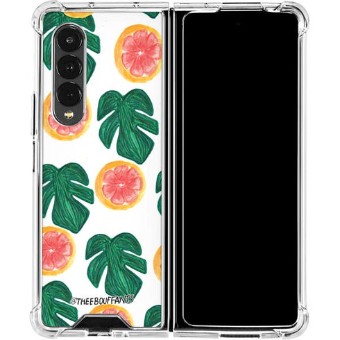 Bouffants and Broken Hearts Tropical Leaves and Citrus Galaxy Z Fold4 5G Clear Case