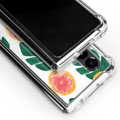 Bouffants and Broken Hearts Tropical Leaves and Citrus Galaxy Z Fold4 5G Clear Case