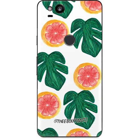 Bouffants and Broken Hearts Tropical Leaves and Citrus Google Pixel 2 Skin
