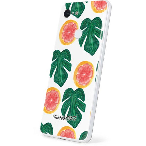 Bouffants and Broken Hearts Tropical Leaves and Citrus Google Pixel 3 Skin