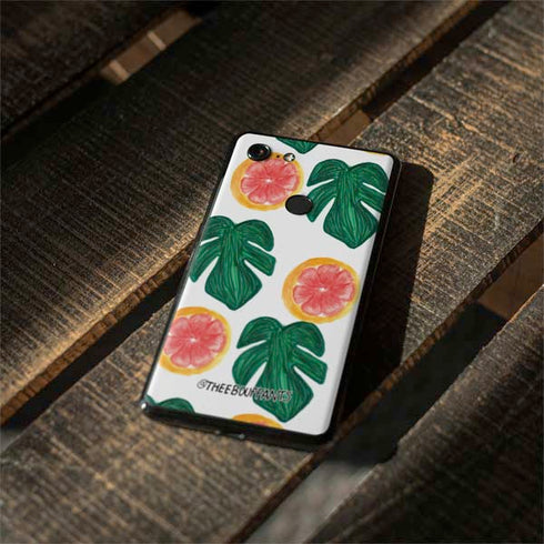 Bouffants and Broken Hearts Tropical Leaves and Citrus Google Pixel 3 Skin