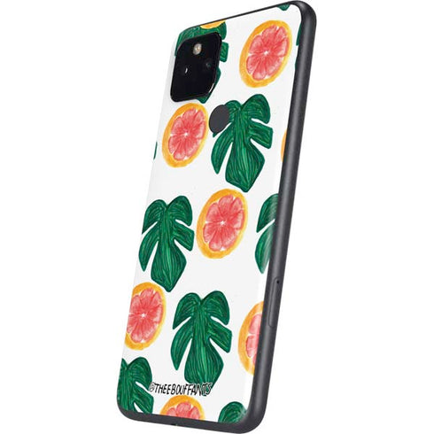Bouffants and Broken Hearts Tropical Leaves and Citrus Google Pixel 4a 5G Skin