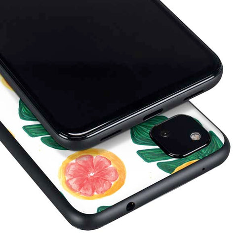 Bouffants and Broken Hearts Tropical Leaves and Citrus Google Pixel 4a Skin