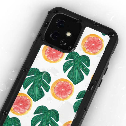 Bouffants and Broken Hearts Tropical Leaves and Citrus iPhone 12 Mini Waterproof Case