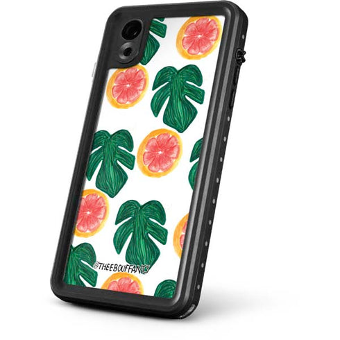 Bouffants and Broken Hearts Tropical Leaves and Citrus iPhone XR Waterproof Case