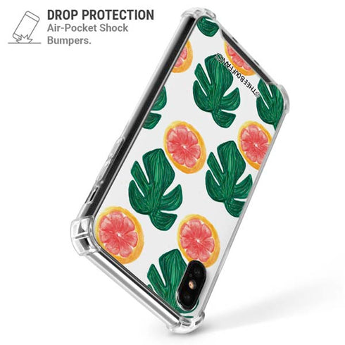 Bouffants and Broken Hearts Tropical Leaves and Citrus iPhone XS Max Clear Case