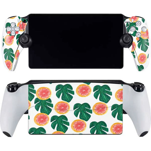 Bouffants and Broken Hearts Tropical Leaves and Citrus PlayStation Portal Remote Player Skin
