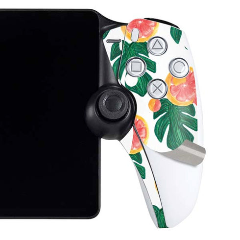 Bouffants and Broken Hearts Tropical Leaves and Citrus PlayStation Portal Remote Player Skin