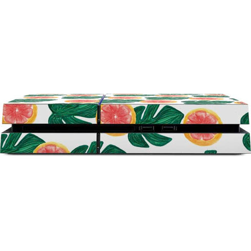 Bouffants and Broken Hearts Tropical Leaves and Citrus PS4 Console Skin