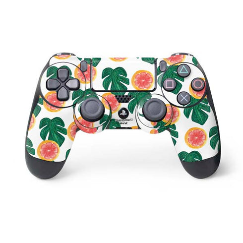 Bouffants and Broken Hearts Tropical Leaves and Citrus PS4 Controller Skin