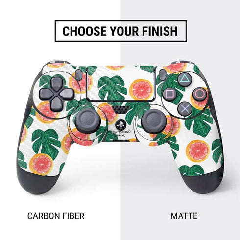 Bouffants and Broken Hearts Tropical Leaves and Citrus PS4 Controller Skin