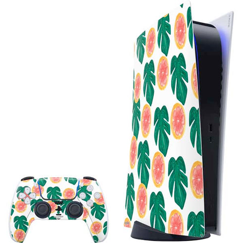 Bouffants and Broken Hearts Tropical Leaves and Citrus PS5 Digital Edition Bundle Skin