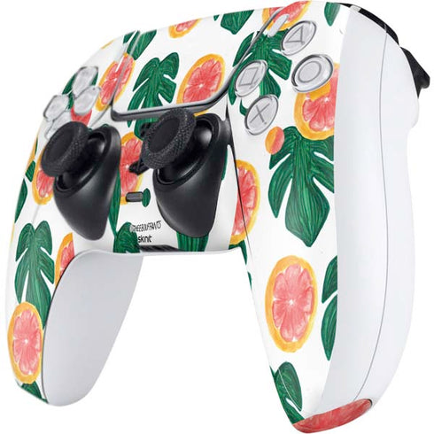 Bouffants and Broken Hearts Tropical Leaves and Citrus PS5 Controller Skin