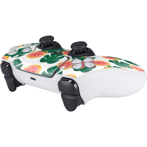 Bouffants and Broken Hearts Tropical Leaves and Citrus PS5 Controller Skin