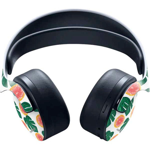 Bouffants and Broken Hearts Tropical Leaves and Citrus PULSE 3D Wireless Headset for PS5 Skin