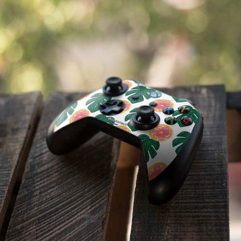 Bouffants and Broken Hearts Tropical Leaves and Citrus Xbox One S All-Digital Edition Bundle Skin