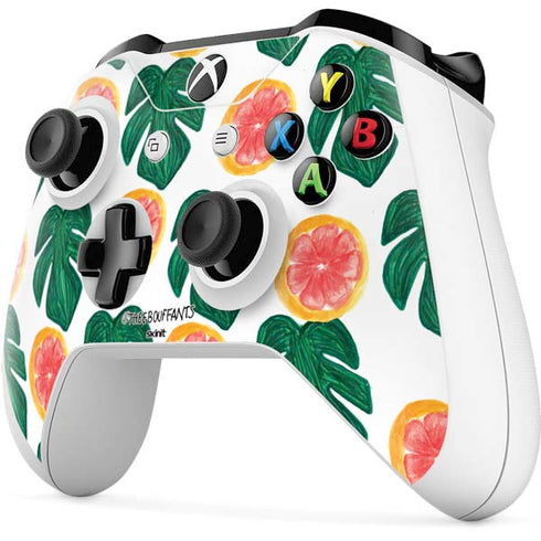 Bouffants and Broken Hearts Tropical Leaves and Citrus Xbox One S Controller Skin