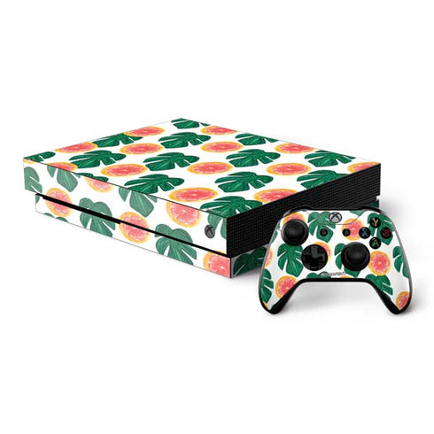 Bouffants and Broken Hearts Tropical Leaves and Citrus Xbox One X Bundle Skin