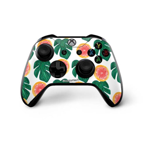 Bouffants and Broken Hearts Tropical Leaves and Citrus Xbox One X Controller Skin