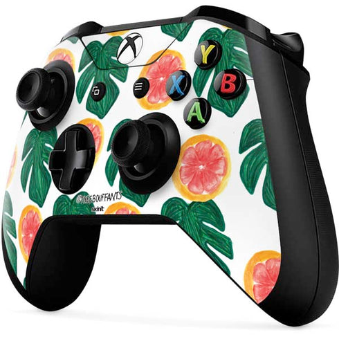 Bouffants and Broken Hearts Tropical Leaves and Citrus Xbox One X Controller Skin