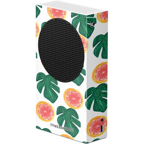 Bouffants and Broken Hearts Tropical Leaves and Citrus Xbox Series S Console Skin