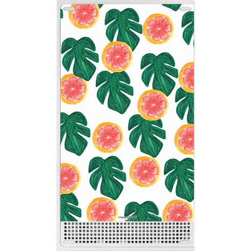 Bouffants and Broken Hearts Tropical Leaves and Citrus Xbox Series S Console Skin