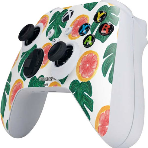 Bouffants and Broken Hearts Tropical Leaves and Citrus Xbox Series S Controller Skin