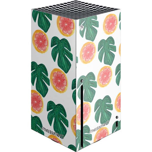 Bouffants and Broken Hearts Tropical Leaves and Citrus Xbox Series X Console Skin