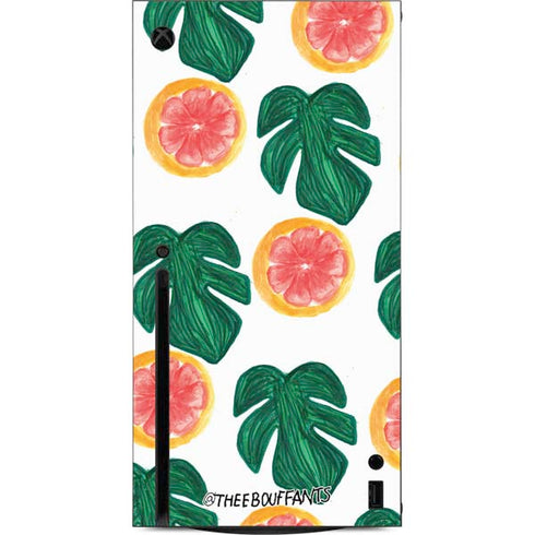 Bouffants and Broken Hearts Tropical Leaves and Citrus Xbox Series X Console Skin