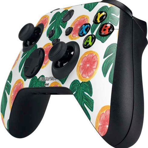 Bouffants and Broken Hearts Tropical Leaves and Citrus Xbox Series X Controller Skin