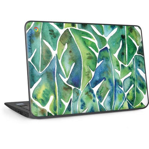 Tropical Leaves by Cat Coq HP Chromebook Skin