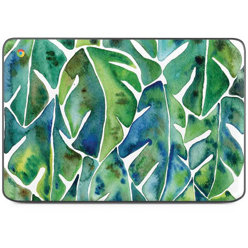 Tropical Leaves by Cat Coq HP Chromebook Skin