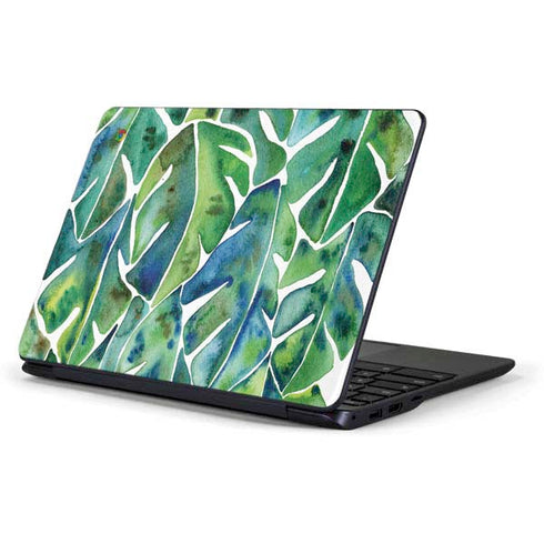 Cat Coq Tropical Leaves Samsung Chromebook Skin