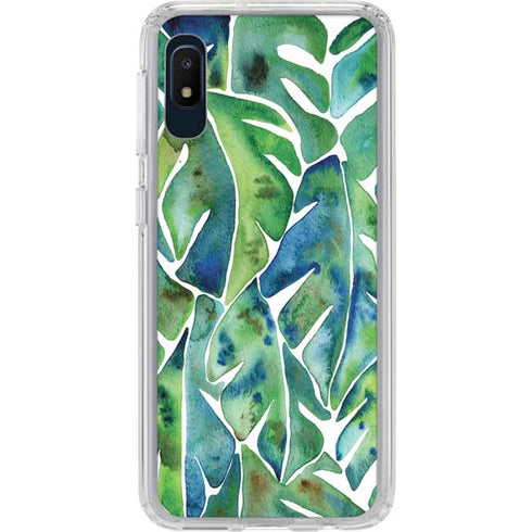 Cat Coq Tropical Leaves Galaxy A10e Clear Case