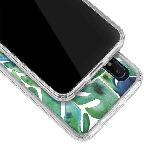 Cat Coq Tropical Leaves Galaxy A10e Clear Case