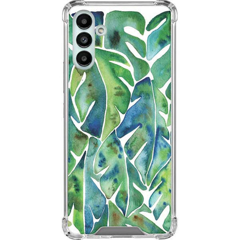 Cat Coq Tropical Leaves Galaxy A13 5G Clear Case
