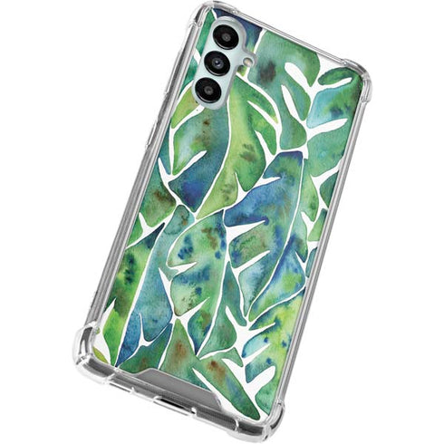 Cat Coq Tropical Leaves Galaxy A14 5G Clear Case