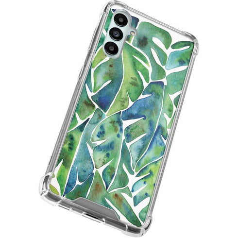Tropical Leaves by Cat Coq Galaxy A15 5G Clear Case