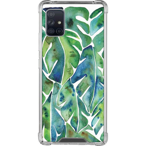 Cat Coq Tropical Leaves Galaxy A51 5G Clear Case