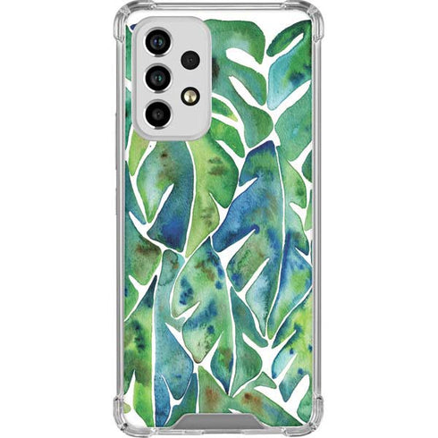 Cat Coq Tropical Leaves Galaxy A53 5G Clear Case