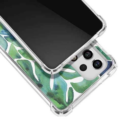 Cat Coq Tropical Leaves Galaxy A53 5G Clear Case