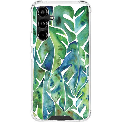 Tropical Leaves by Cat Coq Galaxy A54 5G Clear Case