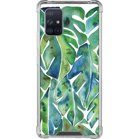 Cat Coq Tropical Leaves Galaxy A71 5G Clear Case
