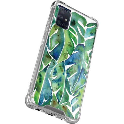 Cat Coq Tropical Leaves Galaxy A71 5G Clear Case