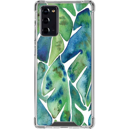 Cat Coq Tropical Leaves Galaxy Note20 5G Clear Case