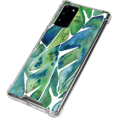 Cat Coq Tropical Leaves Galaxy Note20 5G Clear Case