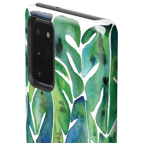 Cat Coq Tropical Leaves Galaxy Note20 5G Pro Case
